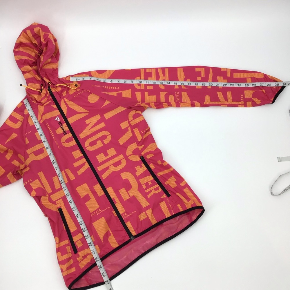 Reebok Pink Orange Windbreaker Jacket - Picture 13 of 15